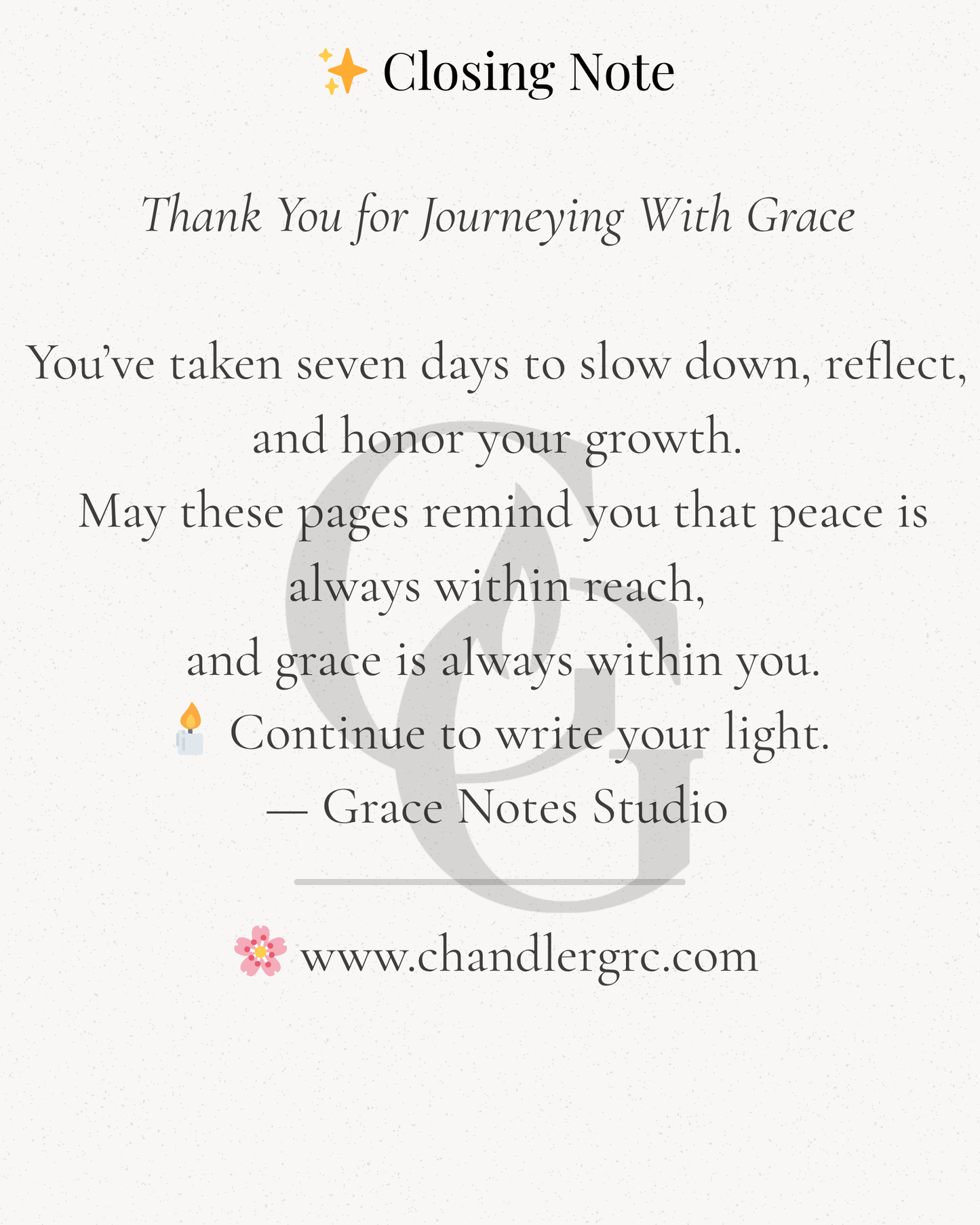 Prioritize Yourself-Grace Notes 7-day Journal