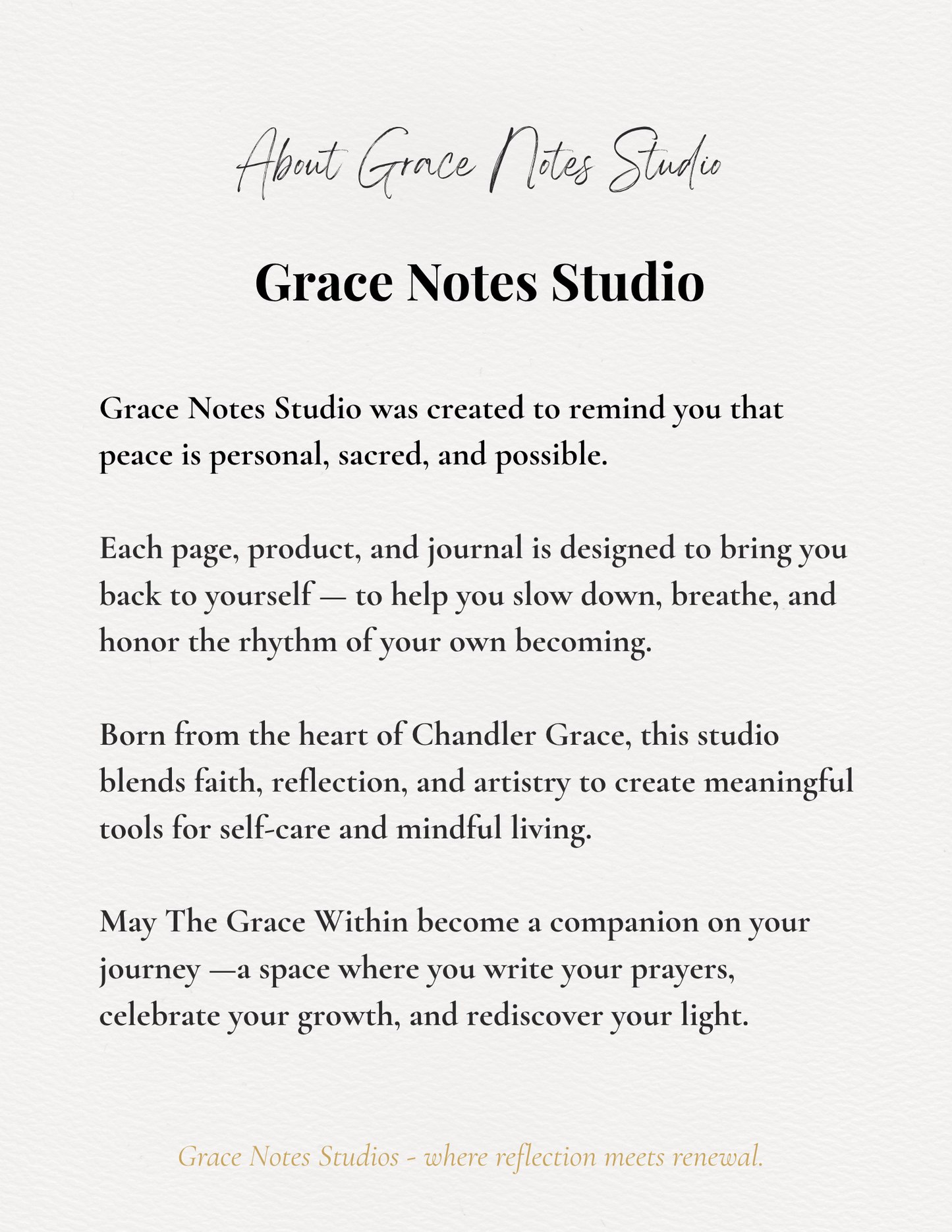 The Grace Within: A Self- Care Journal (Mini Edition)