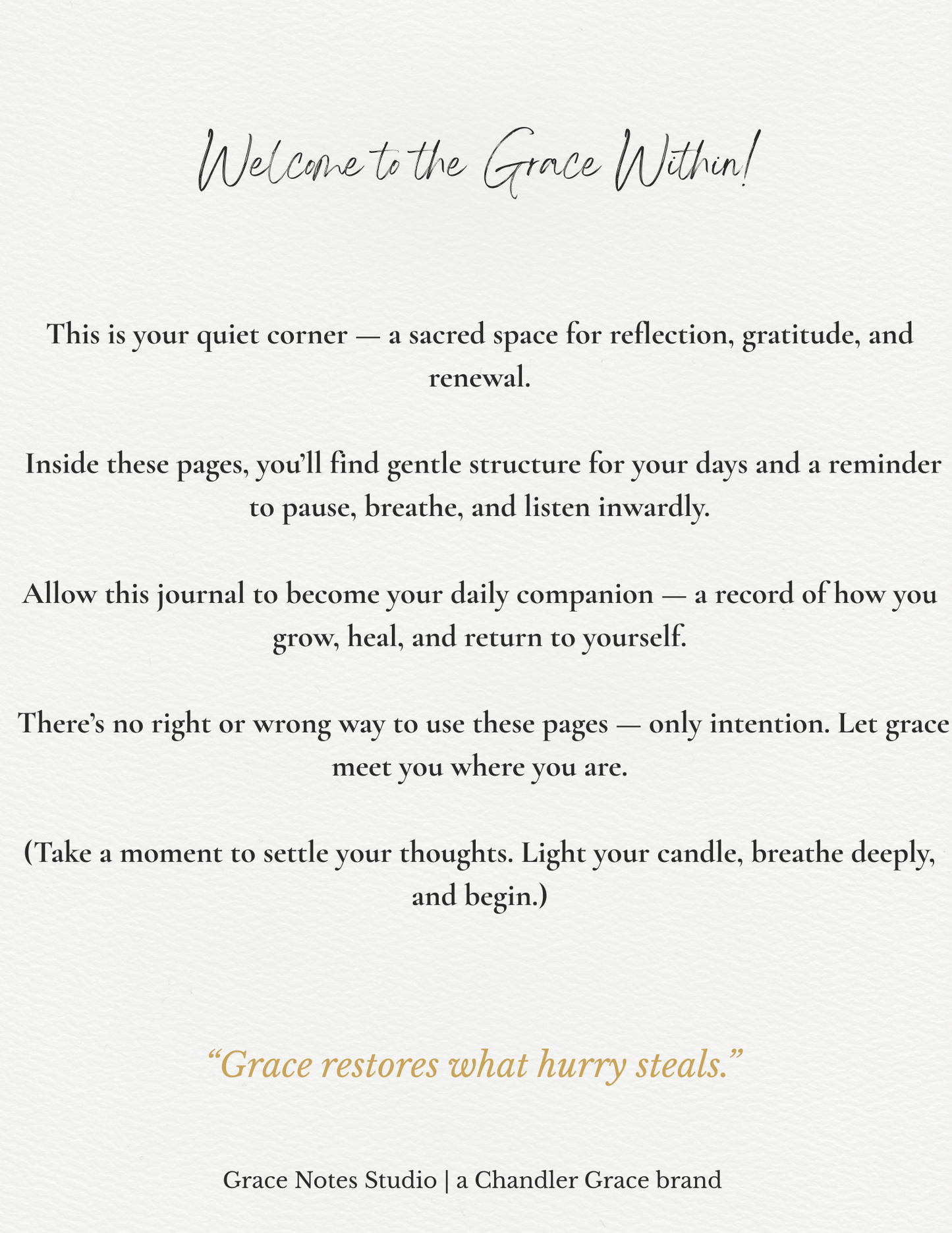The Grace Within: A Self- Care Journal (Mini Edition)
