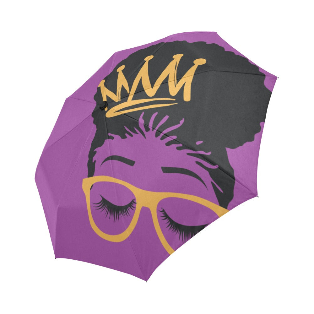 👑 Afro Cutie | Crowned Confidence Umbrella (Purple Edition) The Legacy House