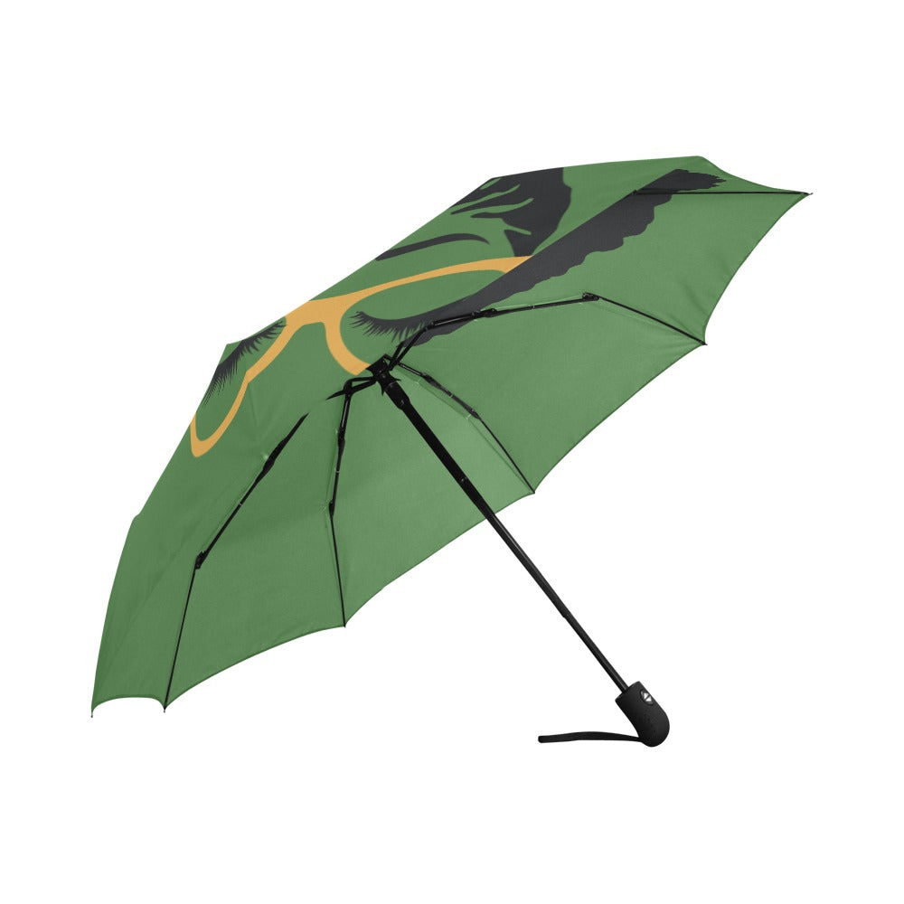 👑 Afro Cutie | Crowned Confidence Umbrella (Green Edition) | The Legacy House