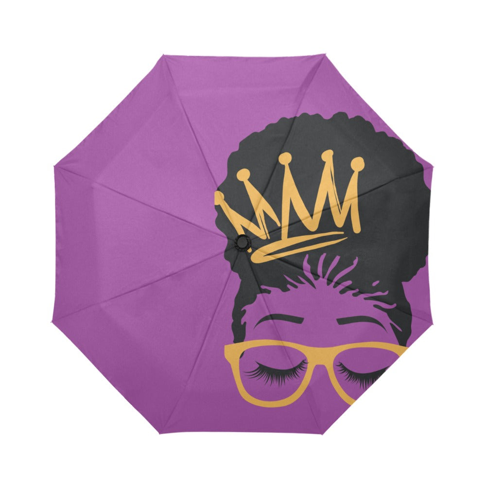👑 Afro Cutie | Crowned Confidence Umbrella (Purple Edition) The Legacy House